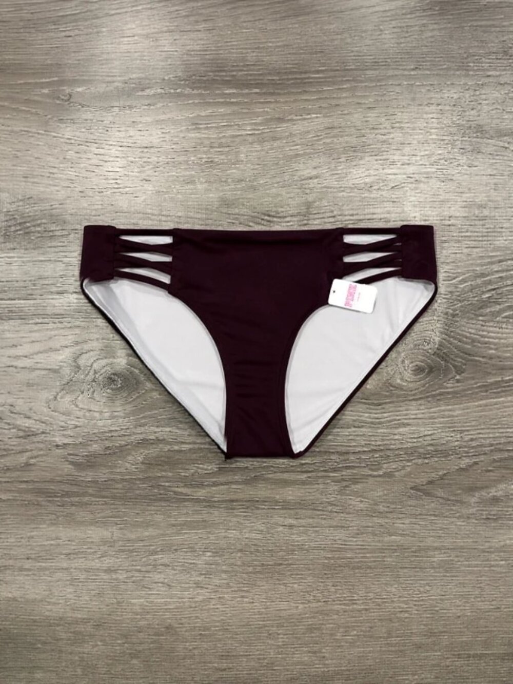 Victoria’s Secret PINK Strappy Lace-Up Bikini Bottoms (Black Orchid)